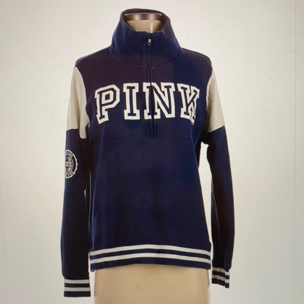 Victorias secret pink quarter zip up pullover sweater